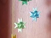 Idea decorativa: Estrellas origami cuelgan hilos