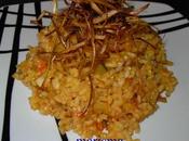 Arroz integral verduras puerro frito