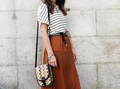 Brown Skirt Striped