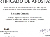 Certificado apostasía