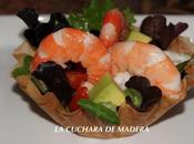 Cesta ensalada langostinos