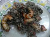 Arroz negro gibias langostinos