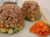 Torres aguacate, arroz atún