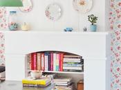 chimenea convertida librería