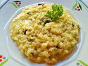 Arroz cremoso queso Cheddar ajetes tiernos