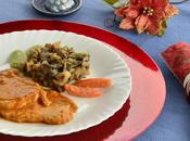 Lomo cerdo salsa romero, setas salteadas verduritas glaseadas