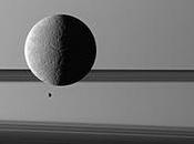 Lunas anillos delante Saturno