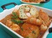 Albóndigas rape langostinos