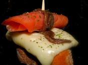 Pintxo Queso Oveja, Salmon ahumado Anchoa Salazon