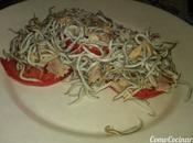 ¿Cómo hacer timbal tomate, atún gulas?