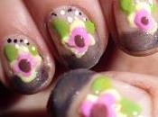 Manicura, flor pastel relieve