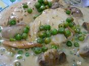 Pechuguitas pollo champignos arvejas