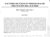 Factores éxito programas prevención suicidio Hugo Arias