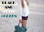 'Black white plus touch green'