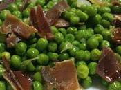 Receta Guisantes salteados jamón