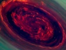 Impresionante primer plano huracán sobre Saturno