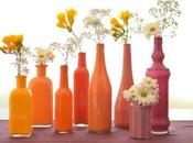 Convertir botellas tarros cristal jarrones colores
