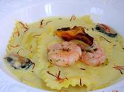 Raviolis salsa marisco azafrán