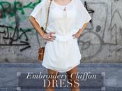 embroidery chiffon dress