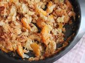 Crumble melocotón, receta fácil temporada