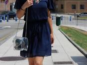Blue dress.