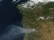 Imagen satélite (28.08.2013) incendios forestales Galicia norte Portugal