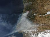 Imagen satélite (29.08.2013) incendios forestales Portugal