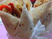 Fajitas pollo verduras.