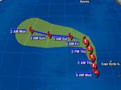 Imagen actual posible ruta primer huracán temporada atlántica 2013, Humberto