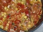 Garbanzos tomatitos guisados salsa Romesco