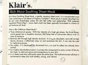 piel bien hidratada mascarilla KLAIRS “Rich Moist Soothing Mask” WISHTREND (From Asia with Love)