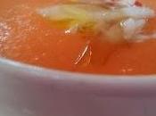 Gazpacho fresa palitos cangrejo