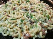 Pasta setas, jamón queso