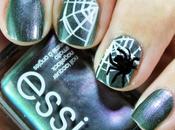 Uñas decoradas araña telaraña #ManisdeHalloween