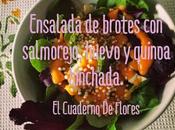 Ensalada brotes tiernos, huevo, salmorejo quinoa