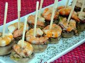 Champiñones rellenos langostinos