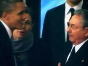 Obama estrecha mano Raúl Castro- video