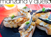 Montaditos Sardinas, manzanas queso