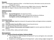 Ejemplo Resume para Security Management