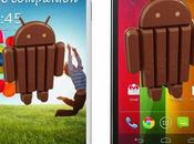 Android kitkat, Moto recibe, Galaxy prueba