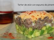 Tartar atún espuma pimentón dulce