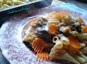 Macarrones salsa queso coliflor