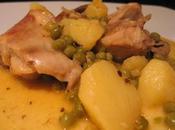 Conejo patatas guisantes