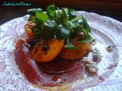Ensalada jamón melocotón queso azul
