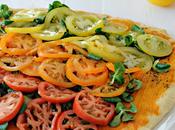 Pizza tomates canónigos