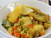 Rape verduras arroz