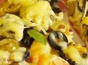 Pizza mejillones cuatro quesos