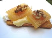 Pincho camembert, membrillo nueces