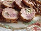 Pollo relleno roquefort jamón