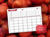 Calendario imprimible para organizar posts blog JUNIO Algunos temas sobre frutas...)